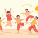 いろいろなジャンルのダンスを楽しく踊る子どもたちのイラスト
